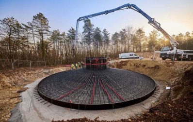Le chantier du parc éolien “Entre Tille et Venelle" situé en Côte d'Or